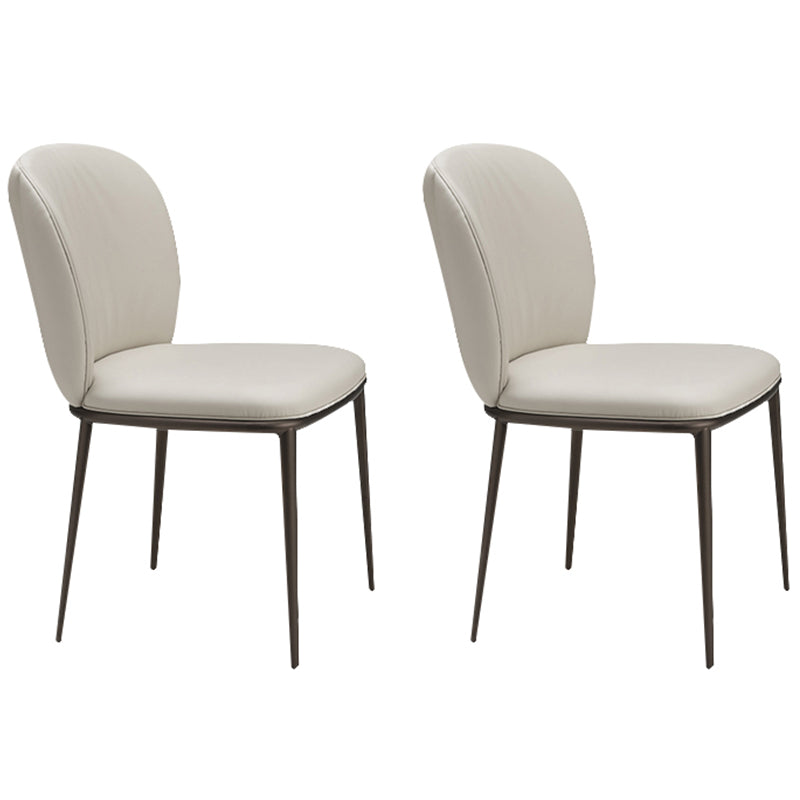 Modern Dining Chairs Armless Dining Chairs with Metal Legs for Kitchen