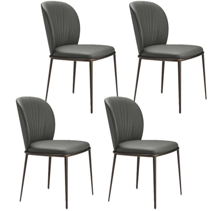 Modern Dining Chairs Armless Dining Chairs with Metal Legs for Kitchen