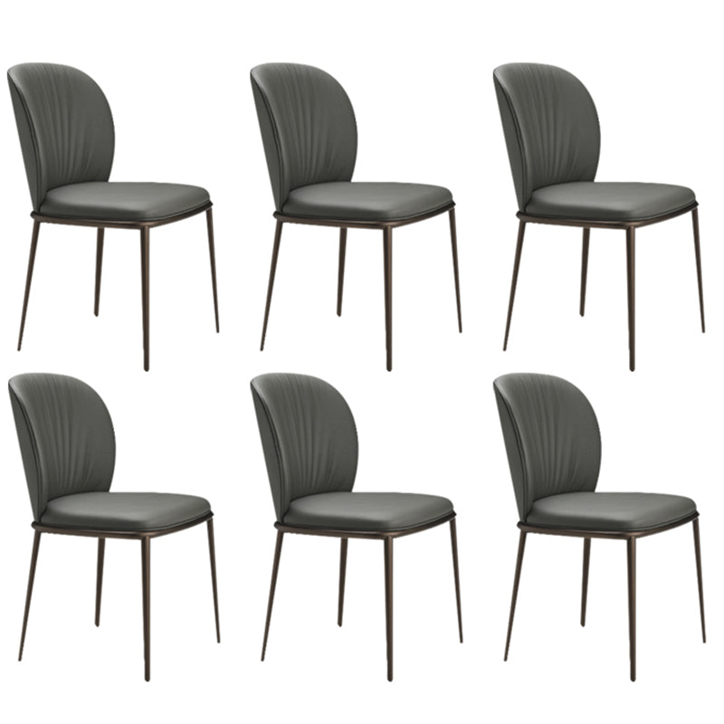 Modern Dining Chairs Armless Dining Chairs with Metal Legs for Kitchen