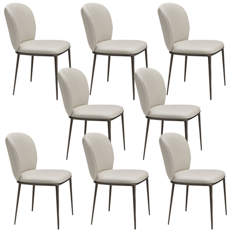 Modern Dining Chairs Armless Dining Chairs with Metal Legs for Kitchen