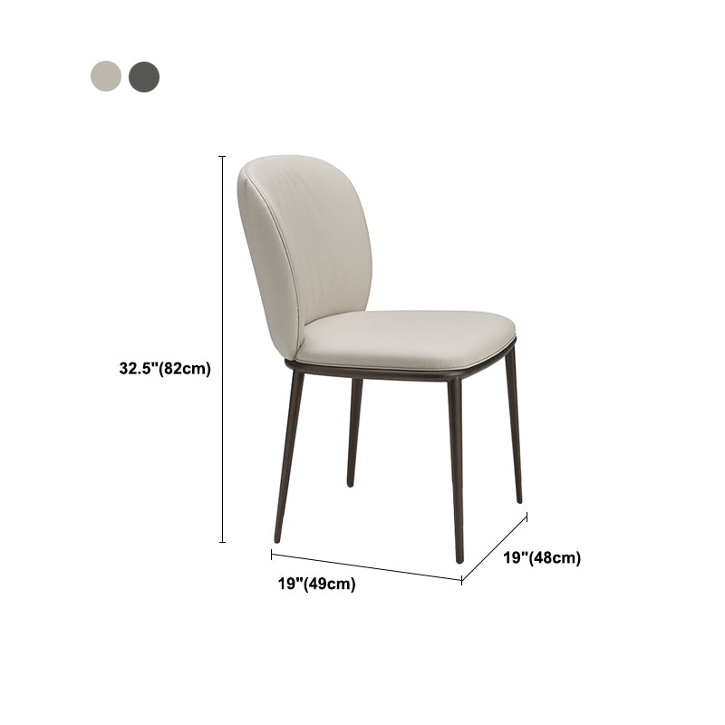 Modern Dining Chairs Armless Dining Chairs with Metal Legs for Kitchen