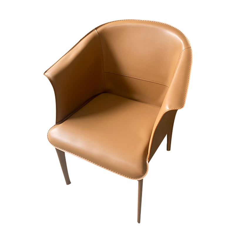 Contemporary Upholstered Arm Chair Solid Back Dining Chair for Dining Room