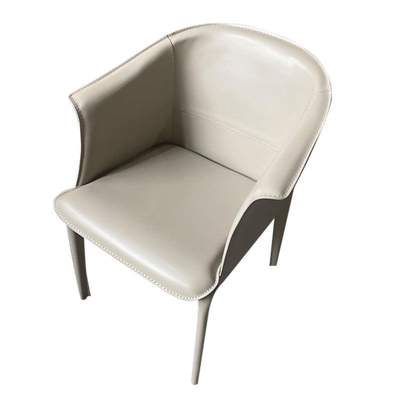 Contemporary Upholstered Arm Chair Solid Back Dining Chair for Dining Room
