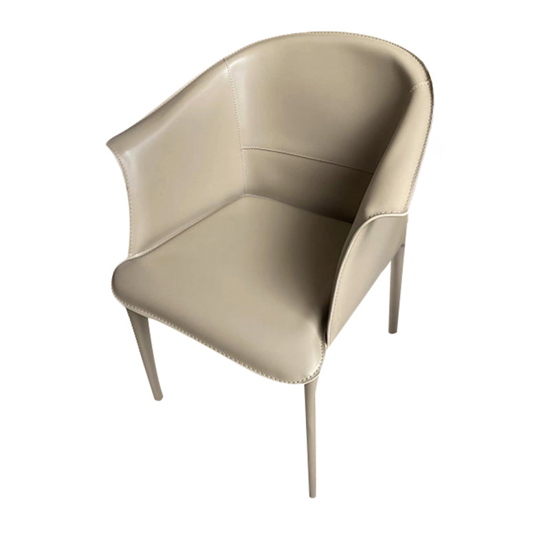 Contemporary Upholstered Arm Chair Solid Back Dining Chair for Dining Room