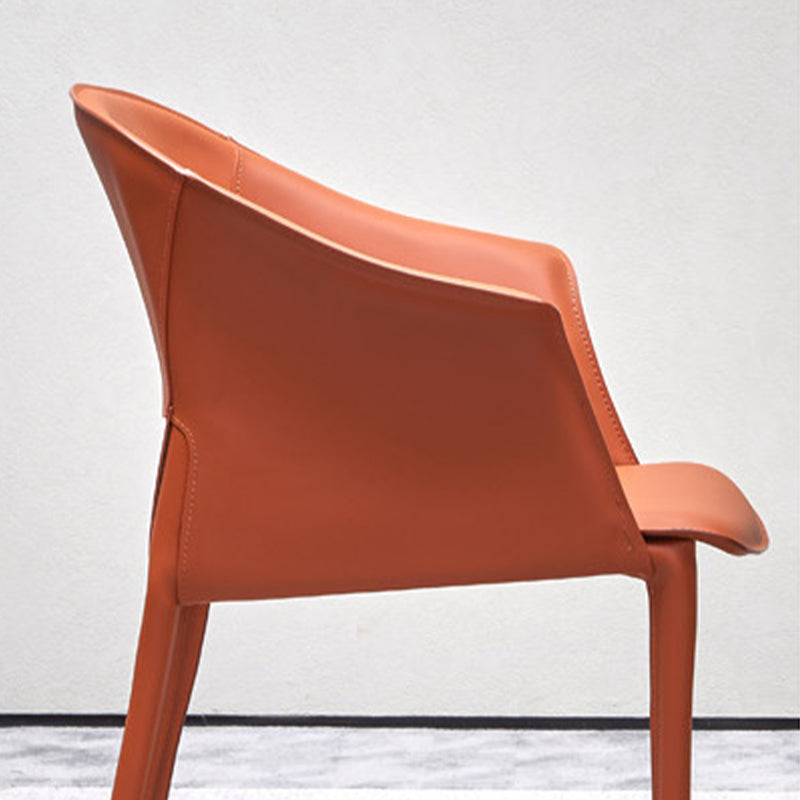 Contemporary Upholstered Arm Chair Solid Back Dining Chair for Dining Room