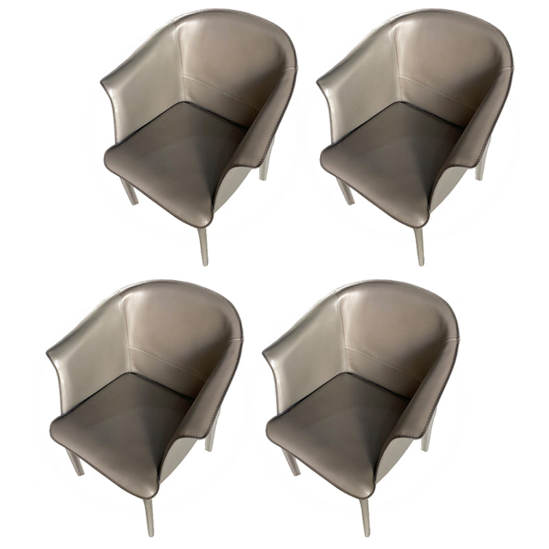 Contemporary Upholstered Arm Chair Solid Back Dining Chair for Dining Room