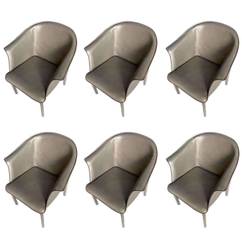 Contemporary Upholstered Arm Chair Solid Back Dining Chair for Dining Room