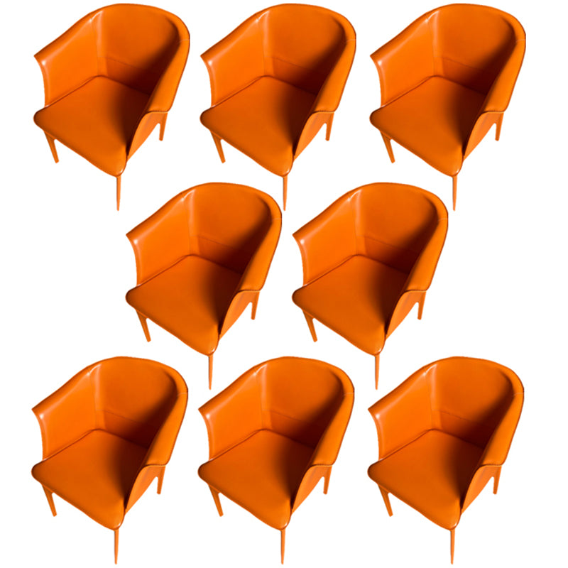 Contemporary Upholstered Arm Chair Solid Back Dining Chair for Dining Room