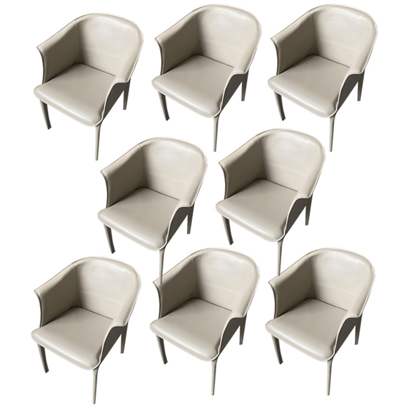 Contemporary Upholstered Arm Chair Solid Back Dining Chair for Dining Room