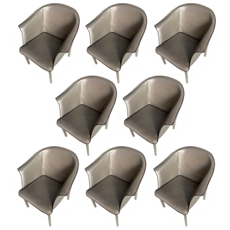 Contemporary Upholstered Arm Chair Solid Back Dining Chair for Dining Room