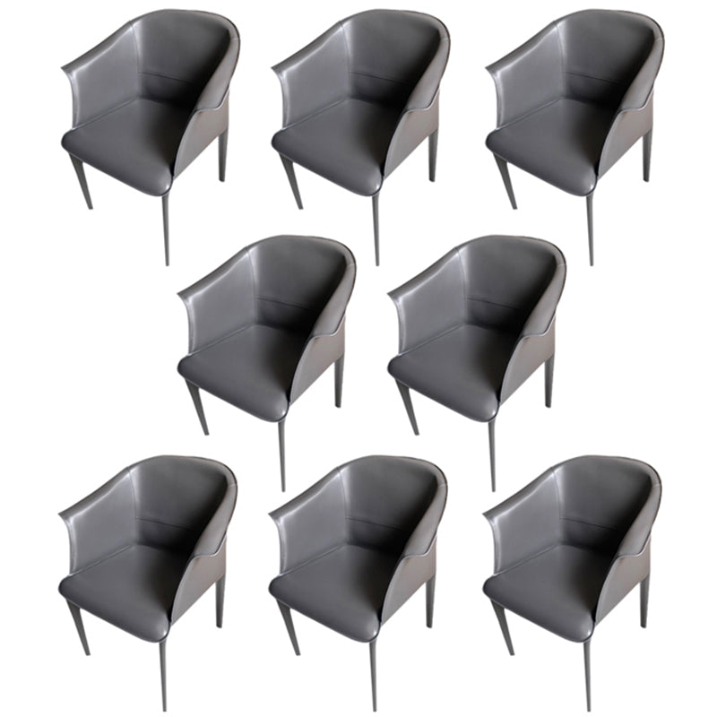 Contemporary Upholstered Arm Chair Solid Back Dining Chair for Dining Room
