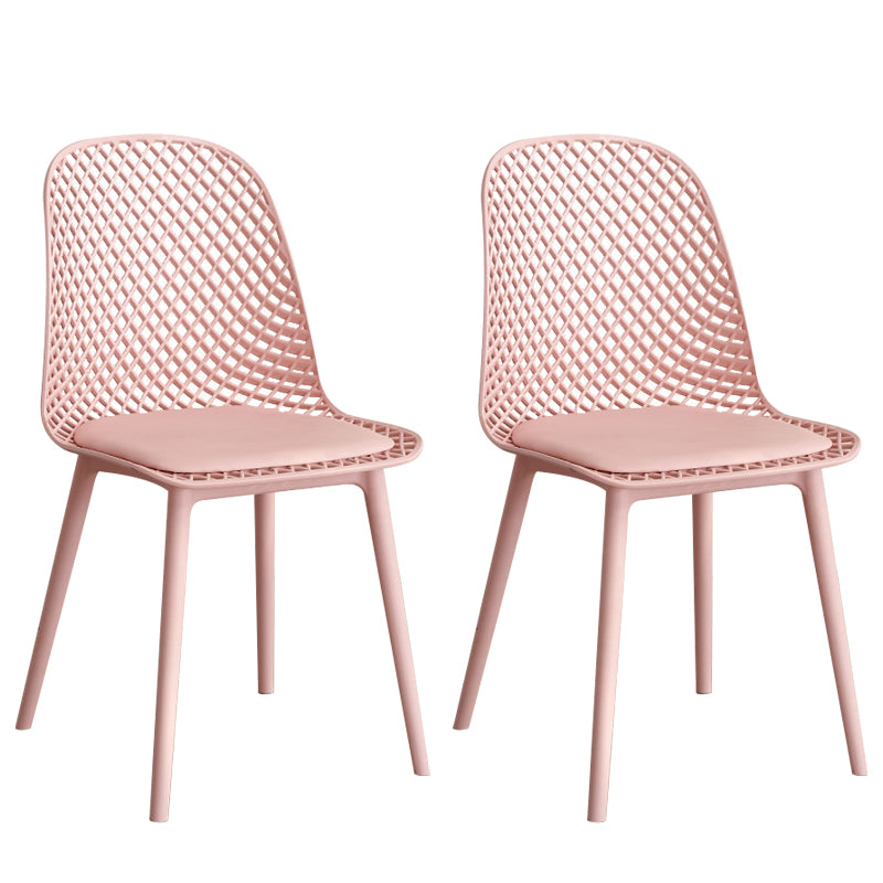 Modern Dining Chairs Armless Dining Chair with Plastic Legs for Kitchen
