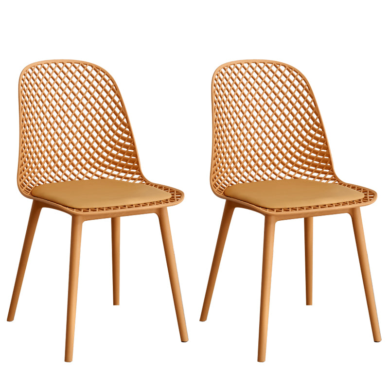 Modern Dining Chairs Armless Dining Chair with Plastic Legs for Kitchen