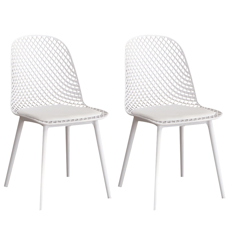 Modern Dining Chairs Armless Dining Chair with Plastic Legs for Kitchen