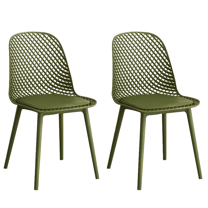 Modern Dining Chairs Armless Dining Chair with Plastic Legs for Kitchen