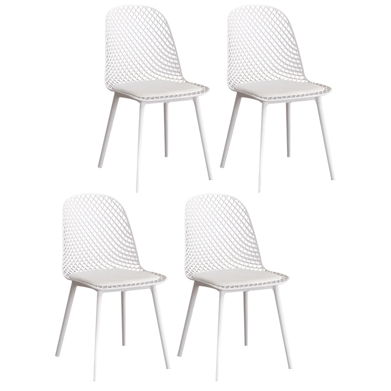 Modern Dining Chairs Armless Dining Chair with Plastic Legs for Kitchen