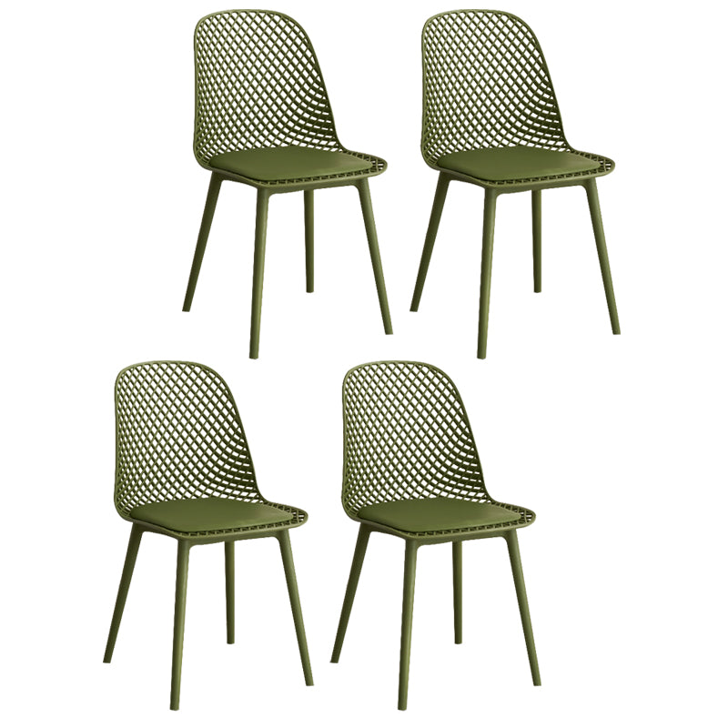Modern Dining Chairs Armless Dining Chair with Plastic Legs for Kitchen
