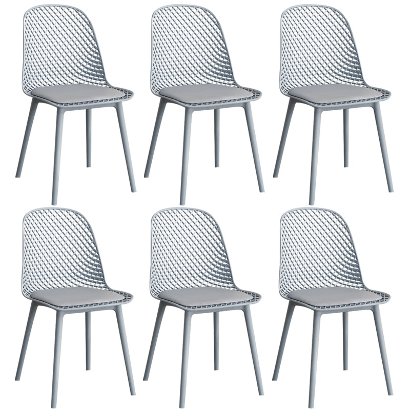 Modern Dining Chairs Armless Dining Chair with Plastic Legs for Kitchen