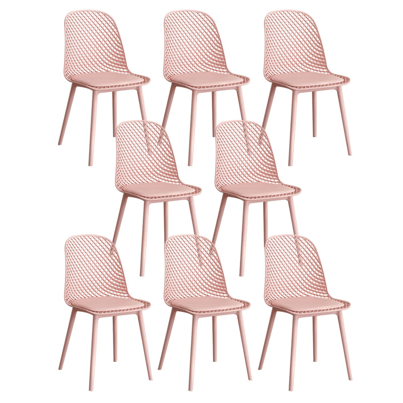 Modern Dining Chairs Armless Dining Chair with Plastic Legs for Kitchen