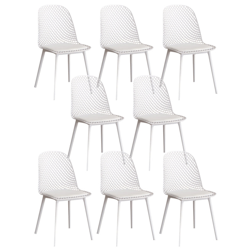 Modern Dining Chairs Armless Dining Chair with Plastic Legs for Kitchen