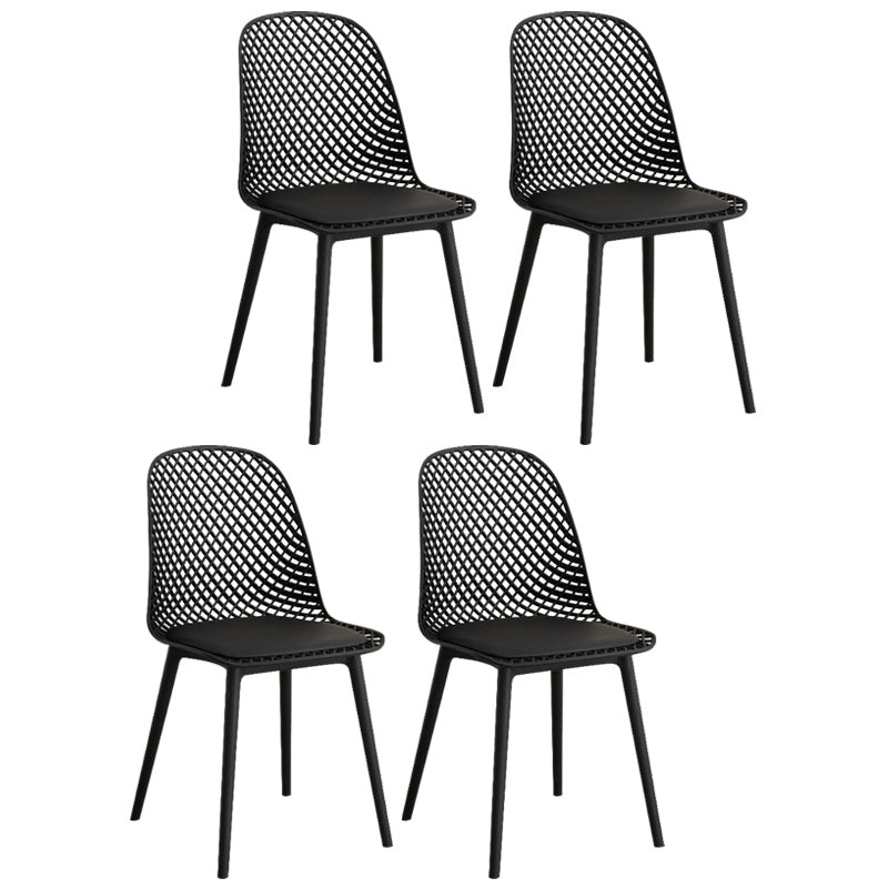 Modern Dining Chairs Armless Dining Chair with Plastic Legs for Kitchen