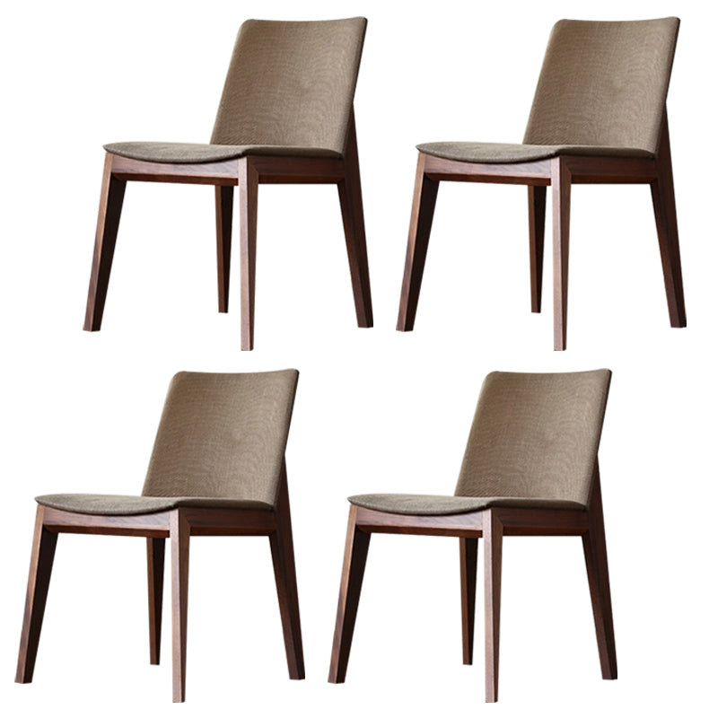Solid Wood Armless Dining Chairs Upholstered Dining Accent Chair
