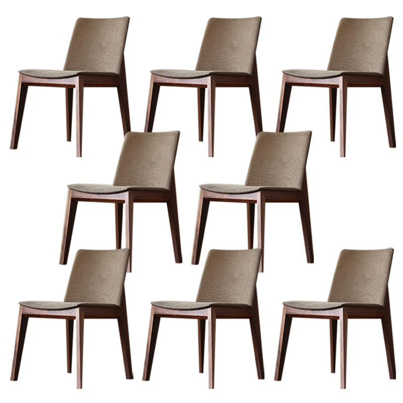 Solid Wood Armless Dining Chairs Upholstered Dining Accent Chair
