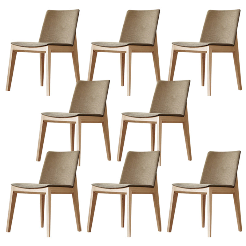 Solid Wood Armless Dining Chairs Upholstered Dining Accent Chair