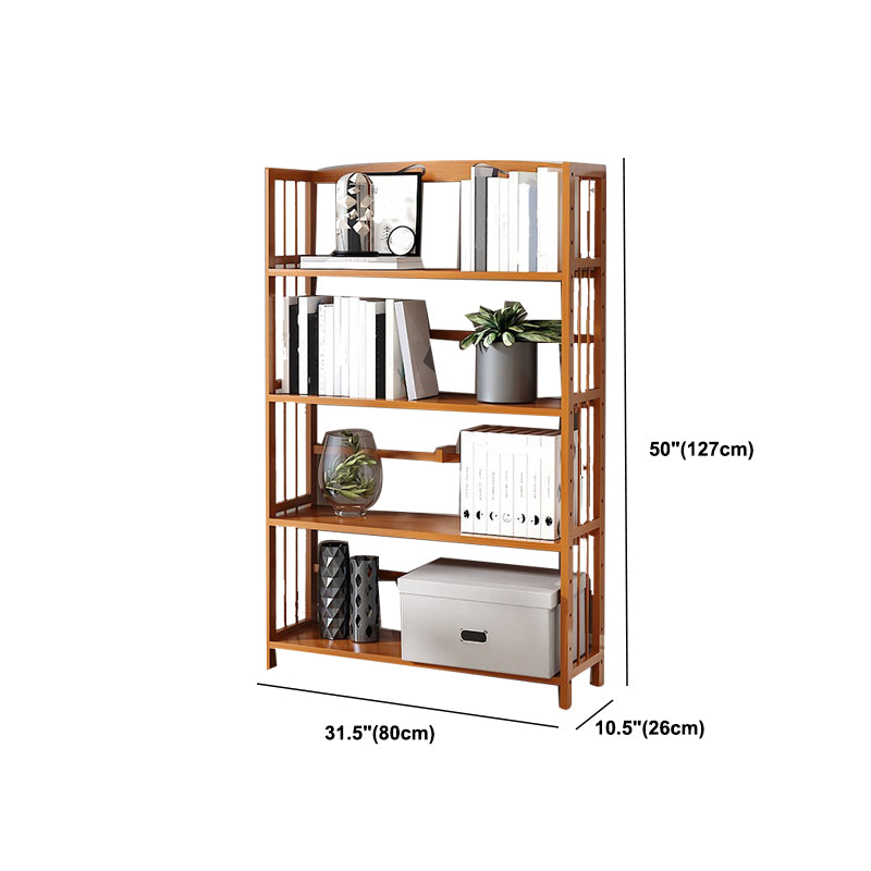 Modern Vertical Bamboo Shelf Etagere Espresso Shelf Bookcase for Bedroom