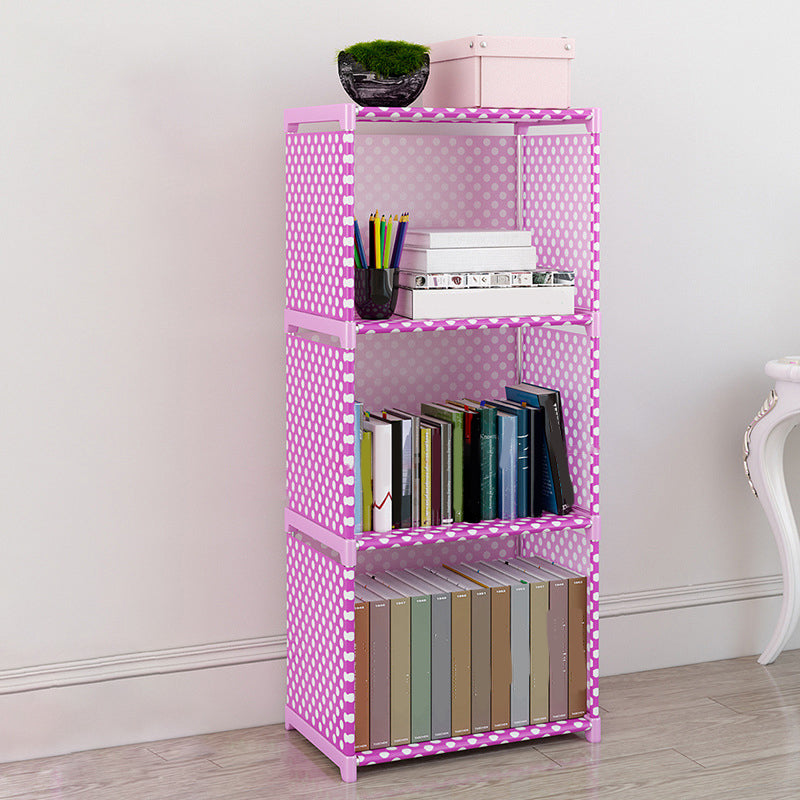 Contemporary Metal Shelf Bookcase Shelves Included Closed Back Bookcase