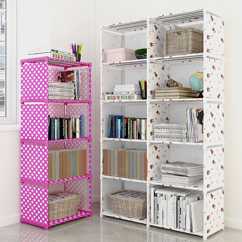 Contemporary Metal Shelf Bookcase Shelves Included Closed Back Bookcase