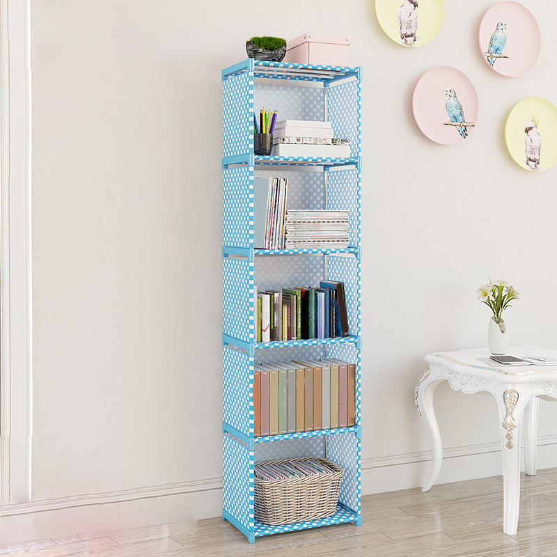 Contemporary Metal Shelf Bookcase Shelves Included Closed Back Bookcase