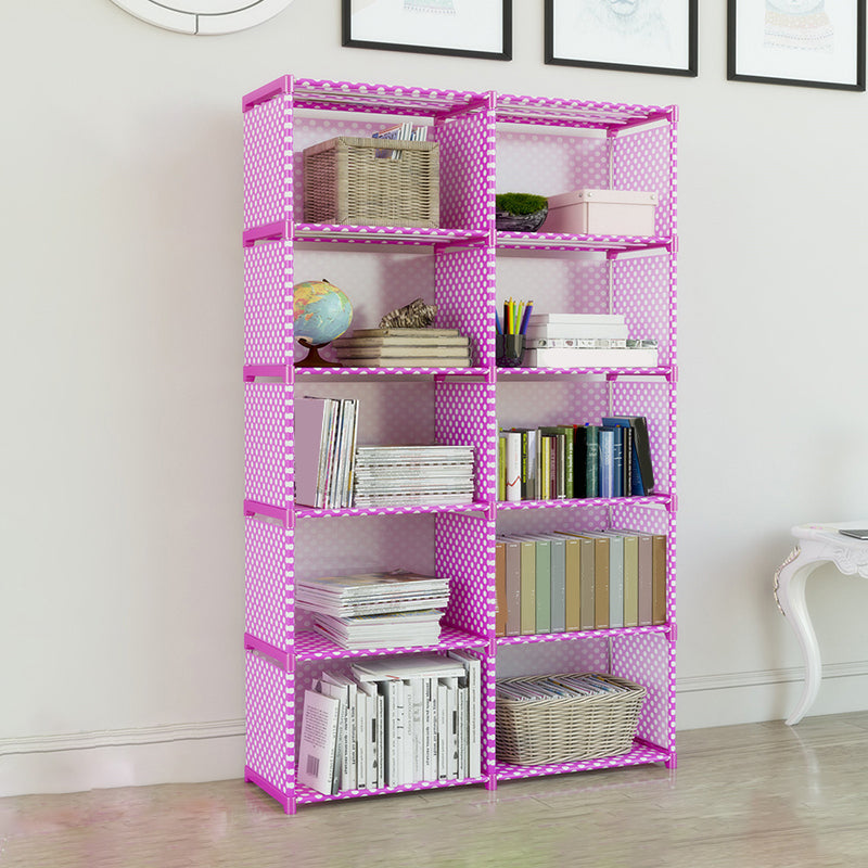 Contemporary Metal Shelf Bookcase Shelves Included Closed Back Bookcase