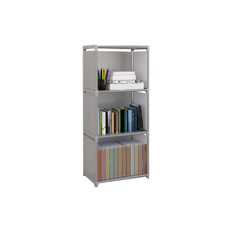 Contemporary Metal Shelf Bookcase Shelves Included Closed Back Bookcase