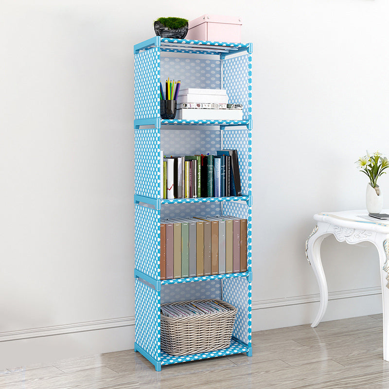 Contemporary Metal Shelf Bookcase Shelves Included Closed Back Bookcase