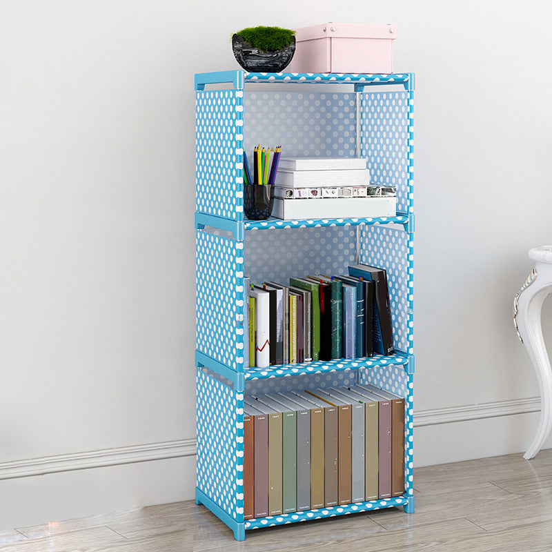 Contemporary Metal Shelf Bookcase Shelves Included Closed Back Bookcase