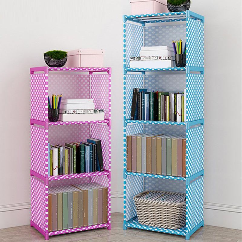 Contemporary Metal Shelf Bookcase Shelves Included Closed Back Bookcase