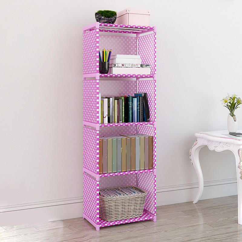 Contemporary Metal Shelf Bookcase Shelves Included Closed Back Bookcase