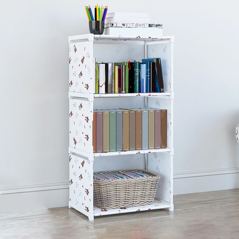 Contemporary Metal Shelf Bookcase Shelves Included Closed Back Bookcase