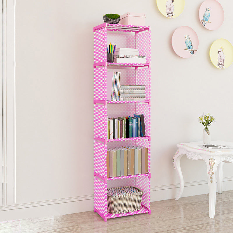 Contemporary Metal Shelf Bookcase Shelves Included Closed Back Bookcase