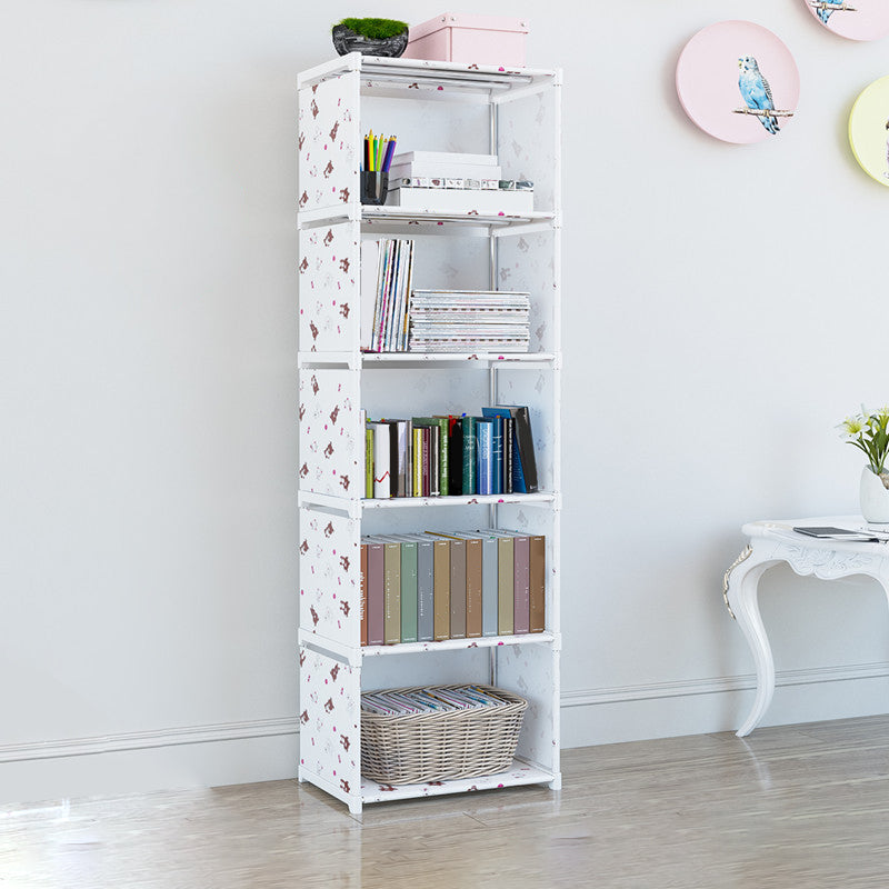 Contemporary Metal Shelf Bookcase Shelves Included Closed Back Bookcase