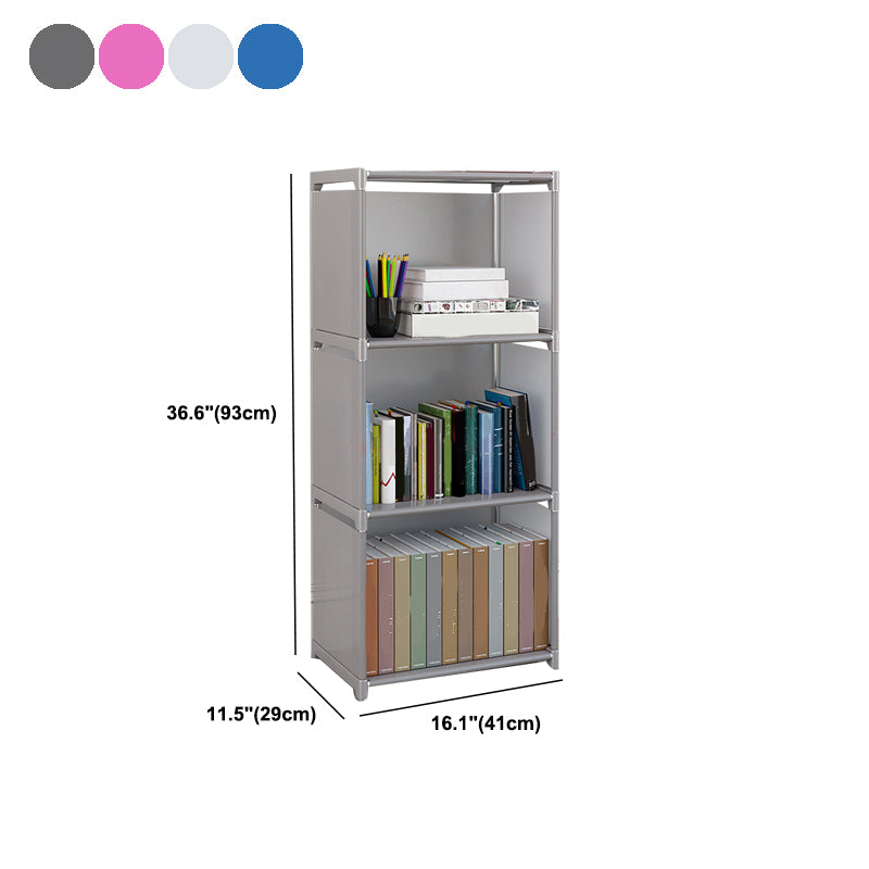 Contemporary Metal Shelf Bookcase Shelves Included Closed Back Bookcase