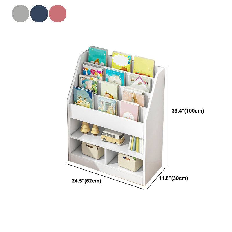 Wood Engineered Wood Bookcase Closed Back 11.8" Wide Modern Bookshelf for Office