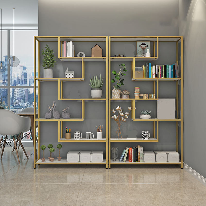 11.8" W X 78.7" H Glam Bookcase Metal Vertical Book Shelf for Bedroom