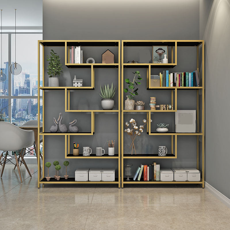 11.8" W X 78.7" H Glam Bookcase Metal Vertical Book Shelf for Bedroom