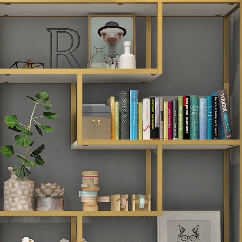 11.8" W X 78.7" H Glam Bookcase Metal Vertical Book Shelf for Bedroom