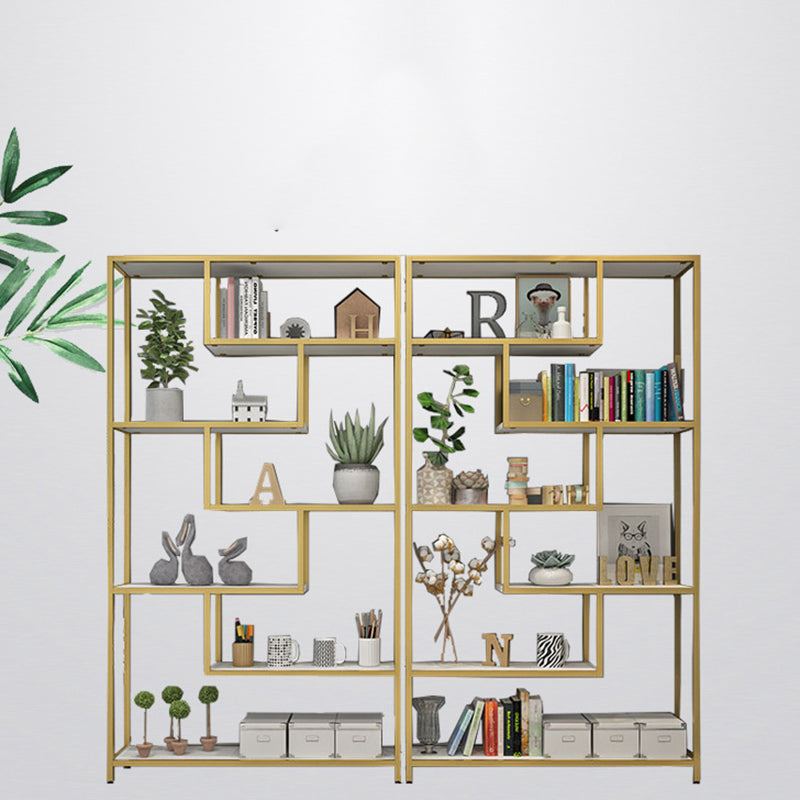 11.8" W X 78.7" H Glam Bookcase Metal Vertical Book Shelf for Bedroom