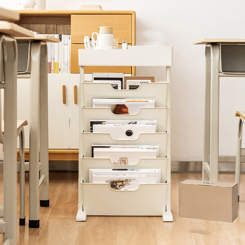 Contemporary Plastic/Acrylic Book Shelf Closed Back Bookcase