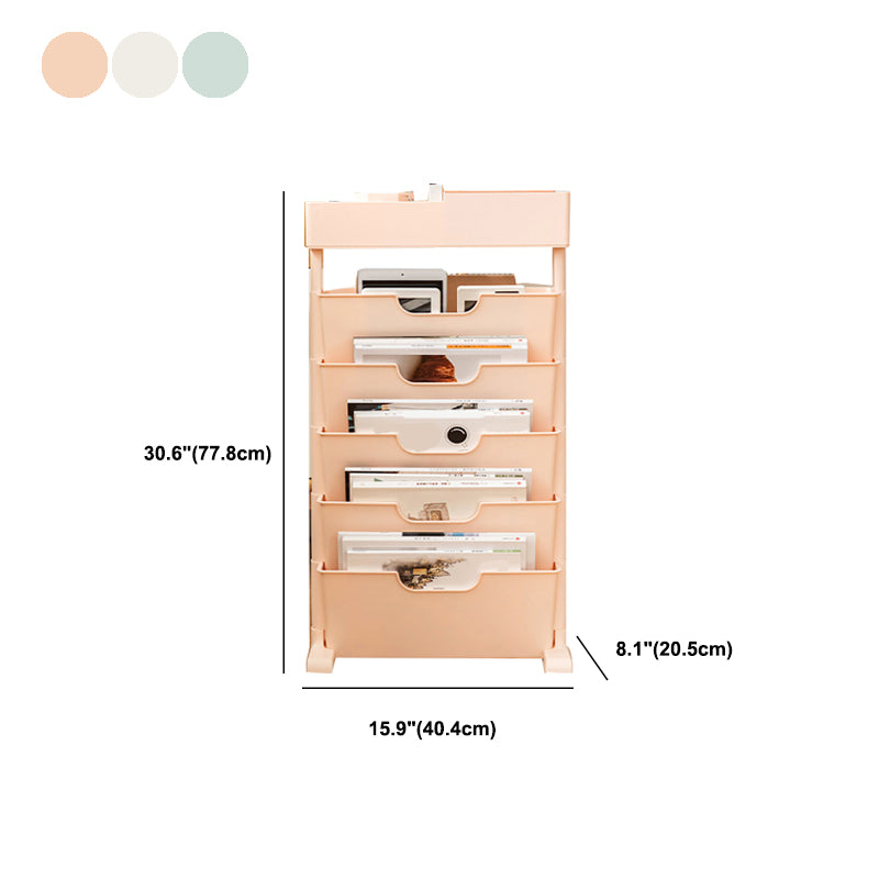 Contemporary Plastic/Acrylic Book Shelf Closed Back Bookcase