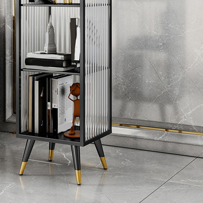 Modern Vertical Bookcase Metal Closed Storage Bookshelf for Bedroom